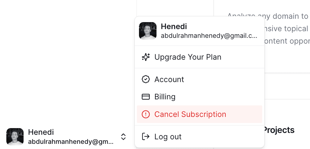 Plan cancellation